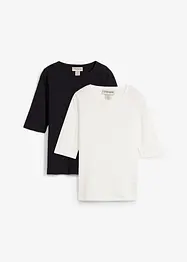 T-shirt van puur katoen (set van 2), bonprix