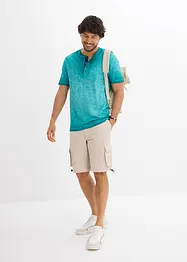 Henley shirt van biologisch katoen in washed out look, bonprix
