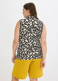 Mouwloos poloshirt met rimpels, bonprix