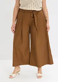 Katoenen popeline broek met riem (2-dlg set), bonprix