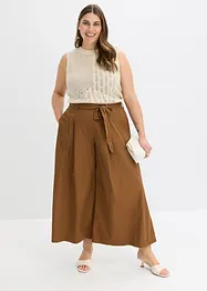 Katoenen popeline broek met riem (2-dlg set), bonprix