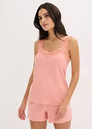 Shortama met sierlijk kant, bonprix