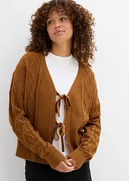 Gebreid vest met strikken, bonprix