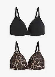 Voorgevormde bh zonder beugels met katoen (set van 2), bonprix