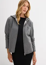 Sweatvest met capuchon van zachte scubastof, bonprix