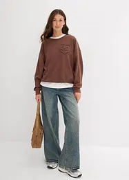 Oversized sweater in een zachte katoenmix, bonprix