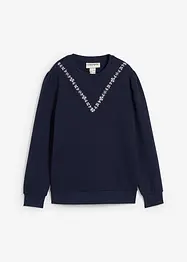 Sweater met borduursel van katoenmix, bonprix