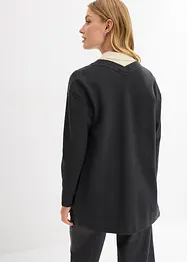 Lang sweatvest van een zachte katoenmix, bonprix