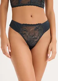 String met eyelash-kant en glanseffect, bonprix