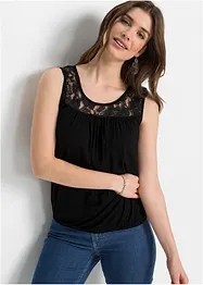 Top met kant in een viscosemix, bonprix