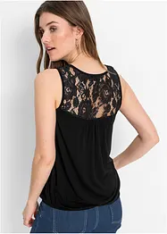 Top met kant in een viscosemix, bonprix