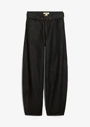 Barrel jeans mid waist met riem, bonprix