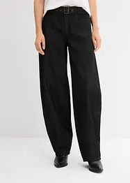 Barrel jeans mid waist met riem, bonprix