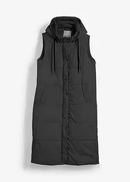 Lange bodywarmer met capuchon en zijsplitten, bonprix