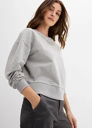 Oversized sweater met stras, bonprix