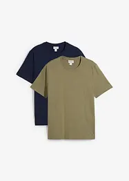 T-shirt (set van 2) van biologisch katoen, bonprix