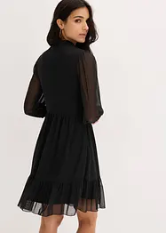 Jersey jurk van mesh met strik, bonprix