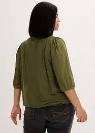 Mesh shirt met strik, bonprix