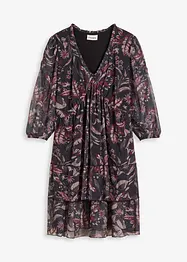 Mesh jersey jurk met volants, bonprix