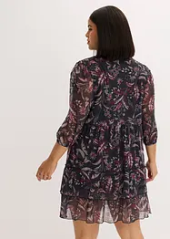 Mesh jersey jurk met volants, bonprix
