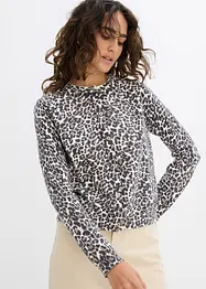 Fijn gebreid vest met luipaardprint, bonprix