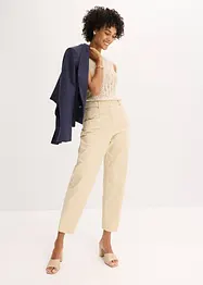 Satijnen broek met tapered fit, bonprix