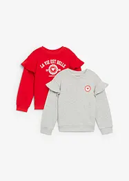 Sweater van zacht biologisch katoen (set van 2), bonprix