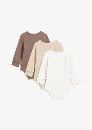 Baby rompertje met lange mouwen van katoen (set van 3), bonprix