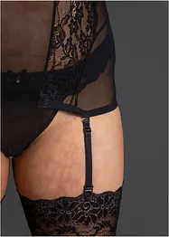 Bustier met jarretels en string ouvert (2-dlg. set), bonprix
