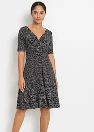 Gedessineerde jersey jurk met drapering in een zachte viscosemix, bonprix