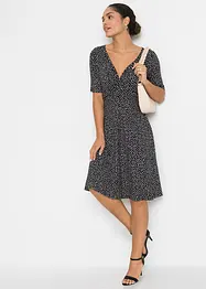 Gedessineerde jersey jurk met drapering in een zachte viscosemix, bonprix
