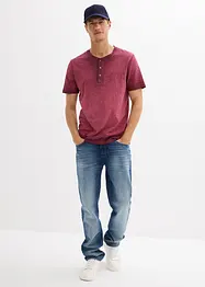 Henley shirt van biologisch katoen in washed out look, bonprix