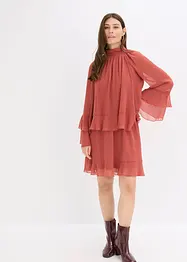 Chiffon jurk met volants, bonprix