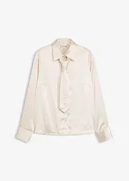 Satijnen blouse met een afneembare strik (2-dlg.), bonprix