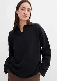 Sweater van biologisch katoen met gebreide polokraag, bonprix