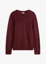 Fluffy trui met opengewerkt patroon, bonprix