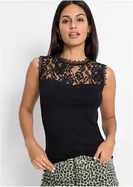 Top met kant in een viscosemix, bonprix