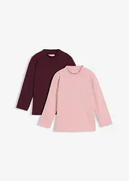 Longsleeve van elastisch biologisch katoenmix (set van 2), bonprix