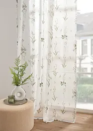 Transparant gordijn met bloemmotief (1 stuk), bonprix