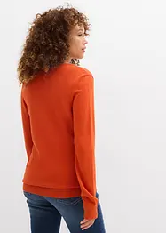 Lange basic trui met V-hals, bonprix