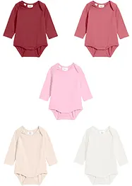 Baby rompertje van biologisch katoen, lange mouw (set van 5), bonprix