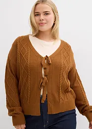 Gebreid vest met strikken, bonprix