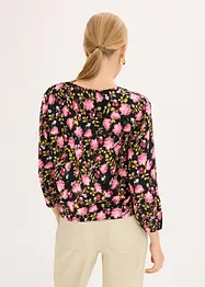 Chiffon blouse met bloemenprint en ruches aan de zoom, bonprix