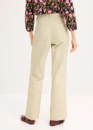 High waist twill broek met opgestikte zakken, bonprix