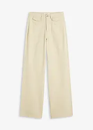 High waist twill broek met opgestikte zakken, bonprix