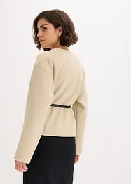 Oversized blazer met riem in wollook, gewatteerd, bonprix