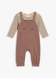 Geribde salopette met body van puur biologisch katoen (2-dlg. set), bonprix