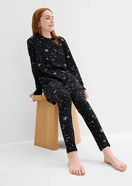 Longshirt en legging van biologisch katoen met glitterprint (4-dlg. set), bonprix