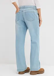 Wide leg jeans mid waist met riem, bonprix