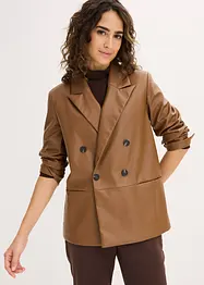 Oversized blazer van imitatieleer, bonprix